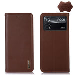 KHAZNEH Custodia per telefono in pelle di vacchetta con strato superiore nappa, For Xiaomi Redmi Note 11E / Redmi 10 5G, For Xiaomi Poco M4 Pro 4G, For Xiaomi Poco X4 Pro 5G