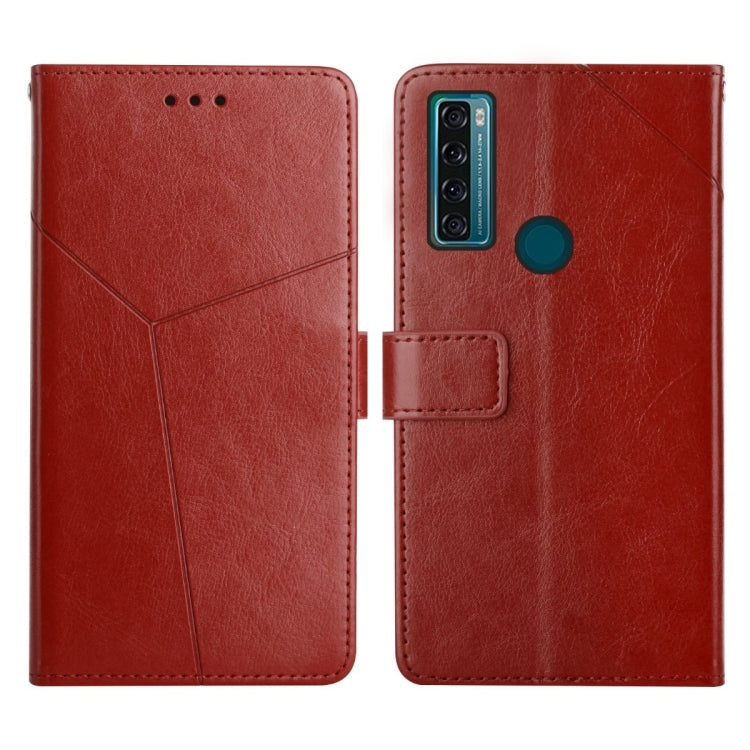 Custodia per telefono in pelle flip orizzontale con cuciture a Y, For TCL 10 SE, For TCL 20 Pro 5G, For TCL 20 R 5G, For TCL 20 SE
