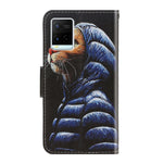 Custodia per telefono in pelle con disegno colorato 3D, For vivo Y21