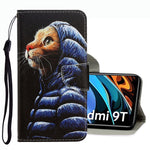 Custodia per telefono in pelle con disegno colorato 3D, For Xiaomi Redmi 9T