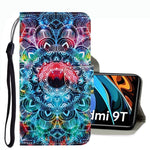 Custodia per telefono in pelle con disegno colorato 3D, For Xiaomi Redmi 9T
