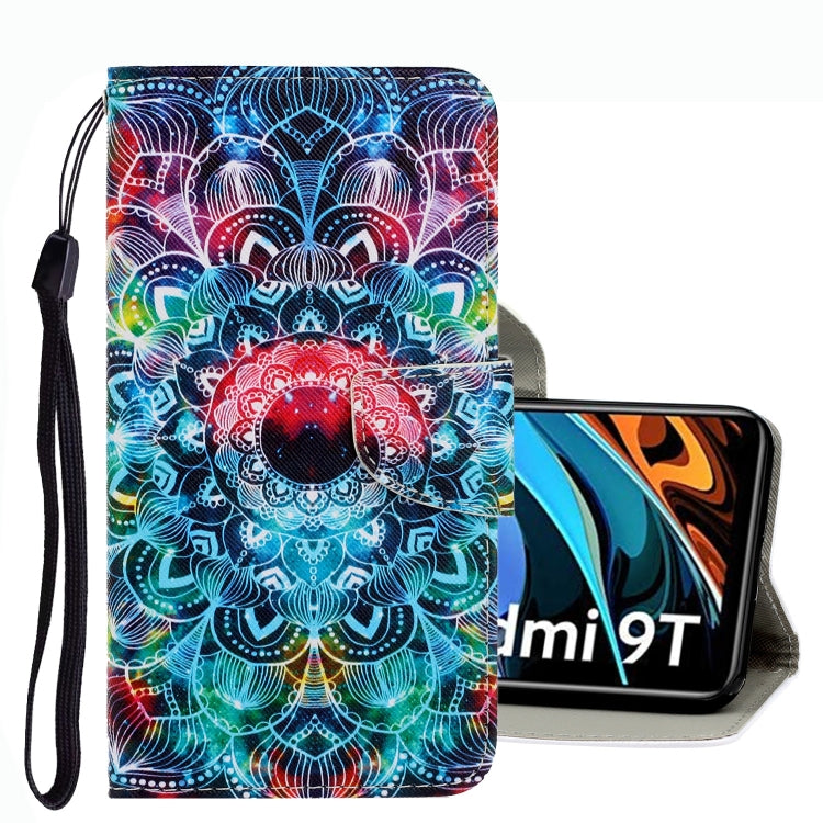 Custodia per telefono in pelle con disegno colorato 3D, For Xiaomi Redmi 9T