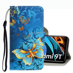 Custodia per telefono in pelle con disegno colorato 3D, For Xiaomi Redmi 9T