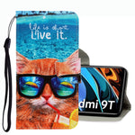 Custodia per telefono in pelle con disegno colorato 3D, For Xiaomi Redmi 9T