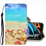 Custodia per telefono in pelle con disegno colorato 3D, For Xiaomi Redmi 9T