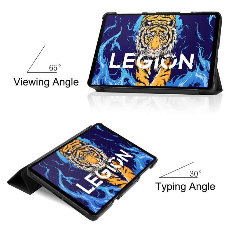 Custodia per tablet in pelle Custer Texture con supporto a tre pieghe, For Lenovo Legion Y700