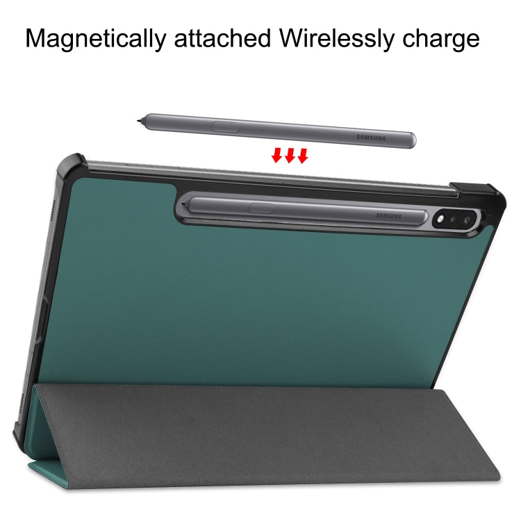 Custodia per tablet in pelle Custer Texture con supporto a tre pieghe, For Samsung Galaxy Tab S8