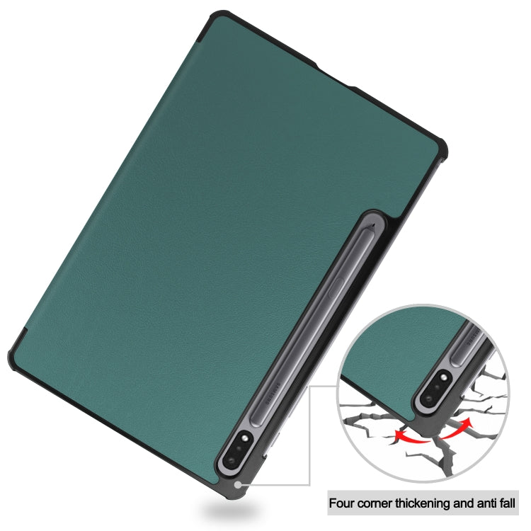 Custodia per tablet in pelle Custer Texture con supporto a tre pieghe, For Samsung Galaxy Tab S8