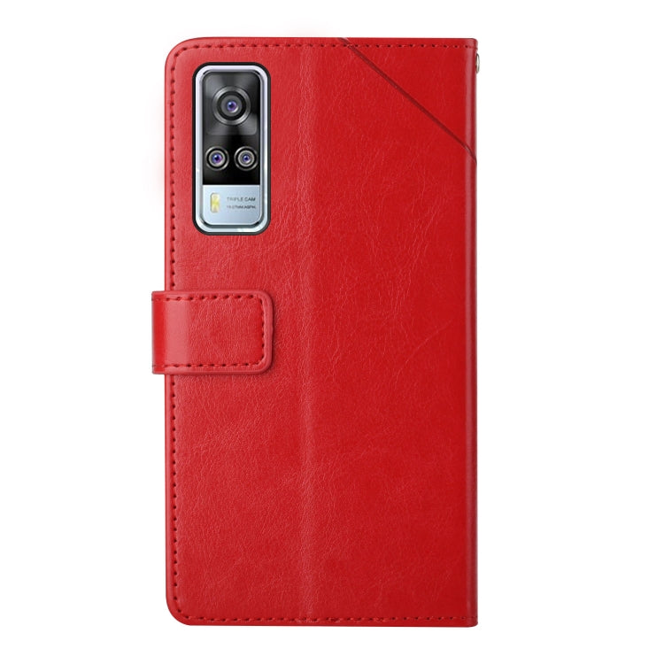 Custodia per telefono in pelle flip orizzontale con cuciture a Y, For vivo Y51 2020, For vivo Y70s, For vivo Y72 5G
