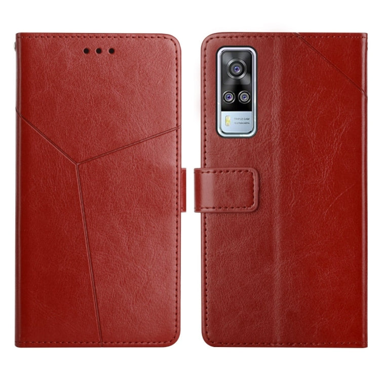 Custodia per telefono in pelle flip orizzontale con cuciture a Y, For vivo Y51 2020, For vivo Y70s, For vivo Y72 5G