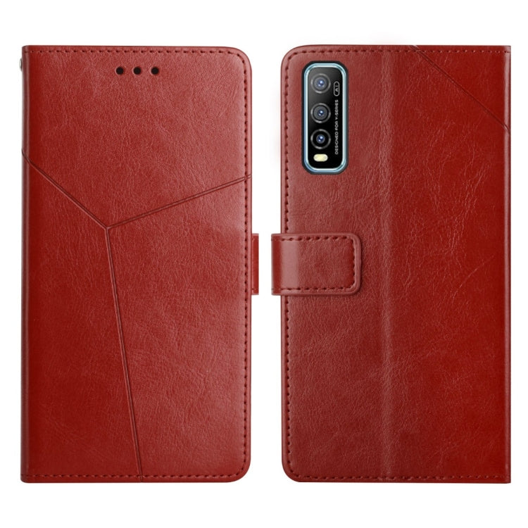 Custodia per telefono in pelle flip orizzontale con cuciture a Y, For vivo Y51 2020, For vivo Y70s, For vivo Y72 5G
