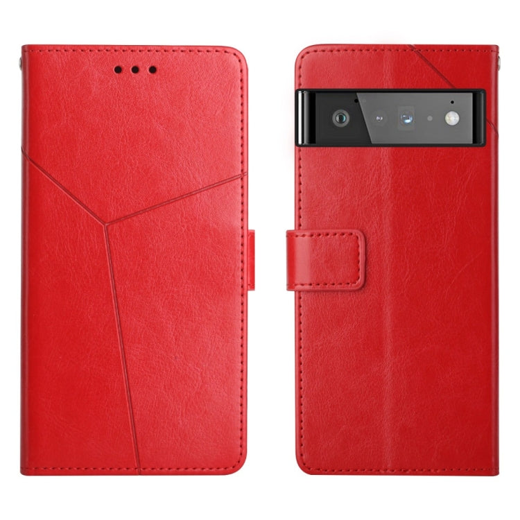 Custodia per telefono in pelle flip orizzontale con cuciture a Y, For Google Pixel 6, For Google Pixel 6 Pro, For Google Pixel 7, For Google Pixel 7 Pro