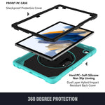 Custodia per tablet in silicone con presa rotante + PC, For Samsung Galaxy Tab A8 10.5 2021
