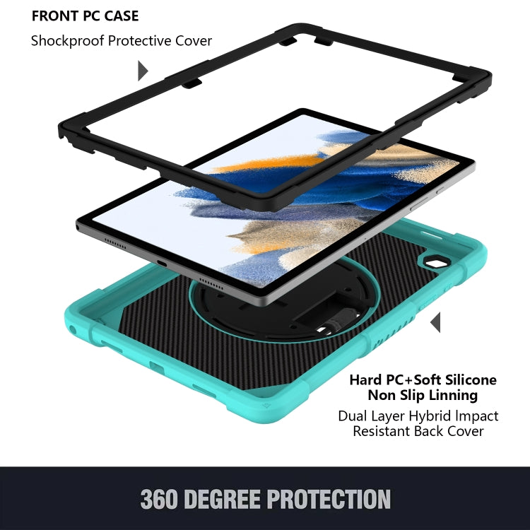 Custodia per tablet in silicone con presa rotante + PC, For Samsung Galaxy Tab A8 10.5 2021