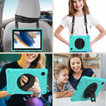 Custodia per tablet in silicone con presa rotante + PC, For Samsung Galaxy Tab A8 10.5 2021