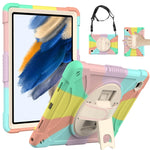 Custodia per tablet in silicone con presa rotante + PC, For Samsung Galaxy Tab A8 10.5 2021