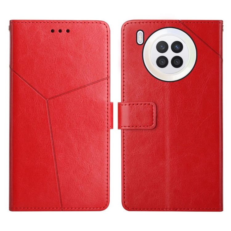 Custodia per telefono in pelle flip orizzontale con cuciture a Y, For 9X Lite, For Huawei nova 8i