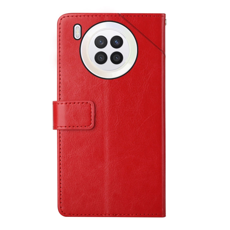 Custodia per telefono in pelle flip orizzontale con cuciture a Y, For 9X Lite, For Huawei nova 8i