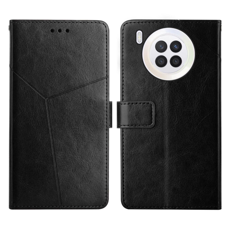 Custodia per telefono in pelle flip orizzontale con cuciture a Y, For 9X Lite, For Huawei nova 8i