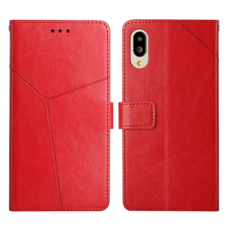 Custodia per telefono in pelle flip orizzontale con cuciture a Y, For Sharp Aquos / Simple Sumaho 6, For Sharp Aquos Wish SHG06, For Fujitsu Arrows F-52B, For Kyocera Android One S9
