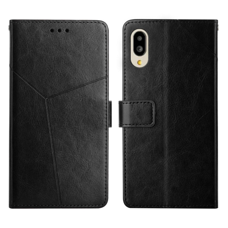 Custodia per telefono in pelle flip orizzontale con cuciture a Y, For Sharp Aquos / Simple Sumaho 6, For Sharp Aquos Wish SHG06, For Fujitsu Arrows F-52B, For Kyocera Android One S9
