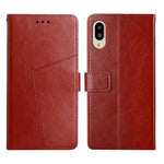 Custodia per telefono in pelle flip orizzontale con cuciture a Y, For Sharp Aquos / Simple Sumaho 6, For Sharp Aquos Wish SHG06, For Fujitsu Arrows F-52B, For Kyocera Android One S9