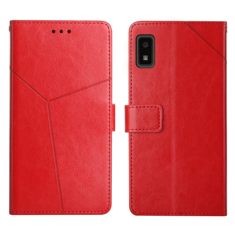 Custodia per telefono in pelle flip orizzontale con cuciture a Y, For Sharp Aquos / Simple Sumaho 6, For Sharp Aquos Wish SHG06, For Fujitsu Arrows F-52B, For Kyocera Android One S9