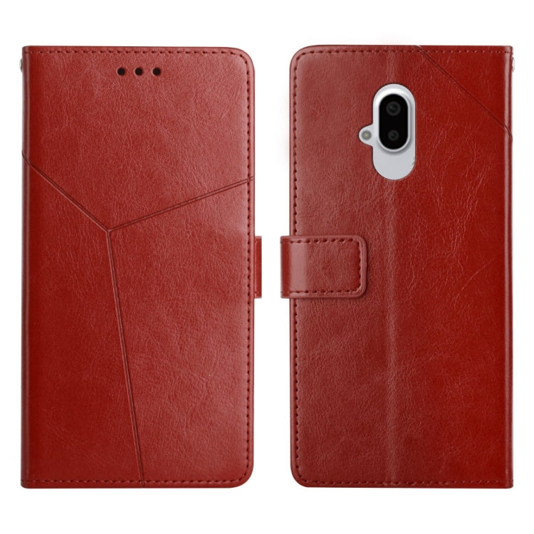Custodia per telefono in pelle flip orizzontale con cuciture a Y, For Sharp Aquos / Simple Sumaho 6, For Sharp Aquos Wish SHG06, For Fujitsu Arrows F-52B, For Kyocera Android One S9