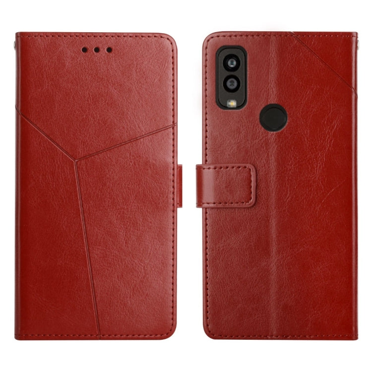 Custodia per telefono in pelle flip orizzontale con cuciture a Y, For Sharp Aquos / Simple Sumaho 6, For Sharp Aquos Wish SHG06, For Fujitsu Arrows F-52B, For Kyocera Android One S9