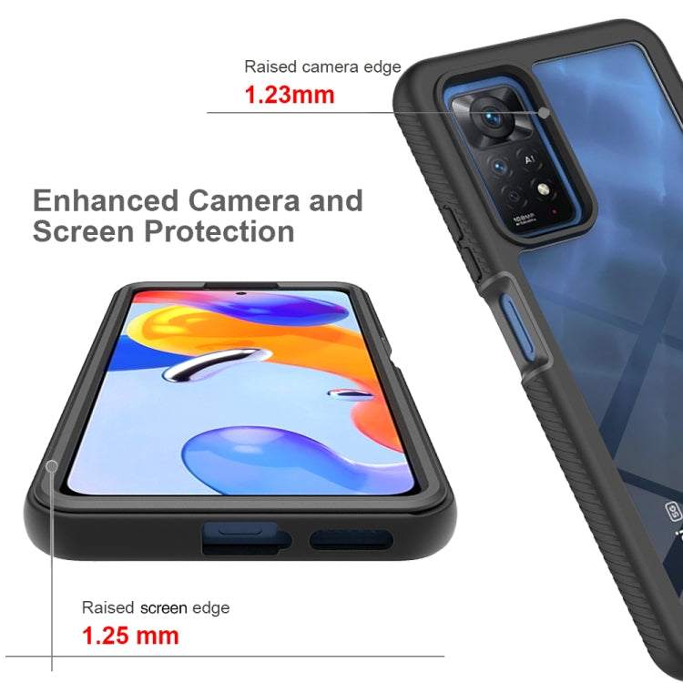 Custodia per PC + TPU tinta unita cielo stellato con pellicola in PET, For Xiaomi Redmi Note 11 Pro Global, For Xiaomi Redmi Note 11S Global