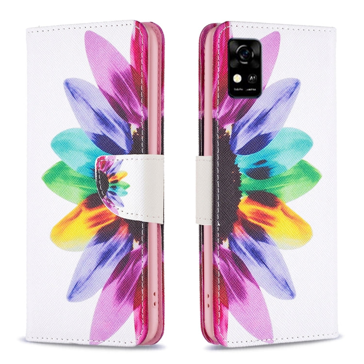 Custodia per telefono in pelle con motivo a disegno colorato, For ZTE Blade  A31