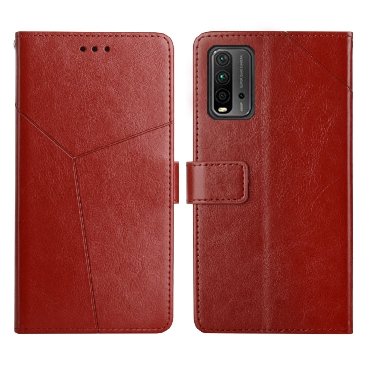 Custodia per telefono in pelle flip orizzontale con cuciture a Y, For Xiaomi Redmi 9, For Xiaomi Redmi 9A, For Xiaomi Redmi 9C, For Xiaomi Poco M3 / Redmi 9T