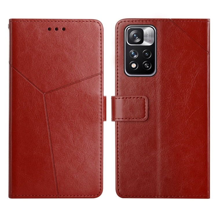 Custodia per telefono in pelle flip orizzontale con cuciture a Y, For Xiaomi Redmi Note 8T, For Xiaomi Redmi Note 9 5G / Note 9T 5G, For Xiaomi Redmi Note 10 5G, For Xiaomi Redmi Note 11 Pro