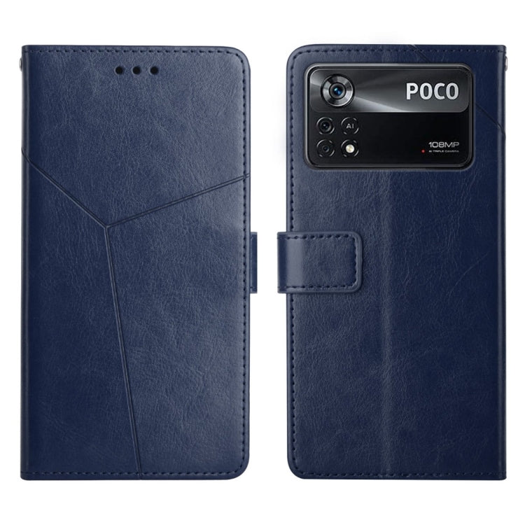 Custodia per telefono in pelle flip orizzontale con cuciture a Y, For Xiaomi Poco X4 Pro 5G, For Xiaomi Poco M4 Pro 5G