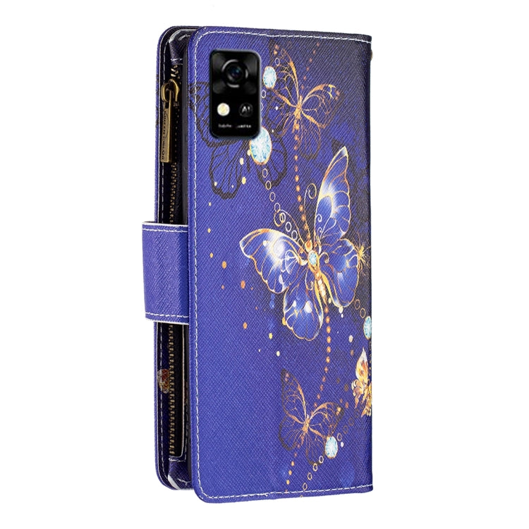 Custodia in pelle per telefono a conchiglia orizzontale con cerniera colorata, For ZTE Blade  A31