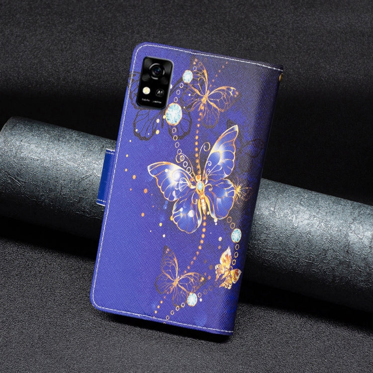 Custodia in pelle per telefono a conchiglia orizzontale con cerniera colorata, For ZTE Blade  A31