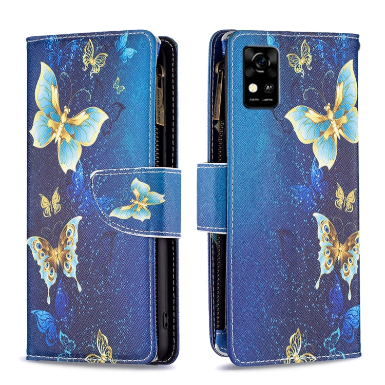 Custodia in pelle per telefono a conchiglia orizzontale con cerniera colorata, For ZTE Blade  A31