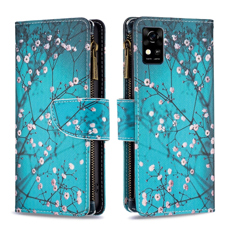 Custodia in pelle per telefono a conchiglia orizzontale con cerniera colorata, For ZTE Blade  A31