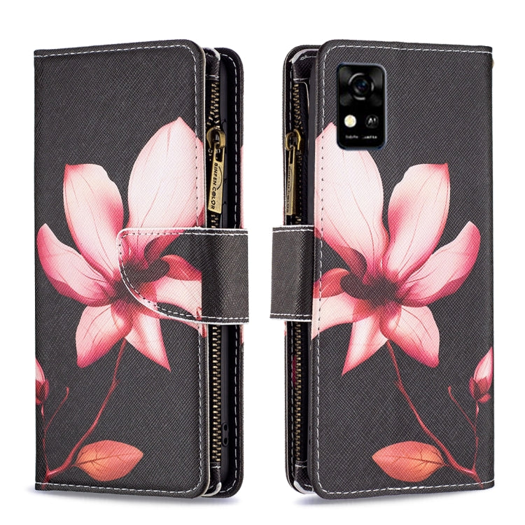 Custodia in pelle per telefono a conchiglia orizzontale con cerniera colorata, For ZTE Blade  A31