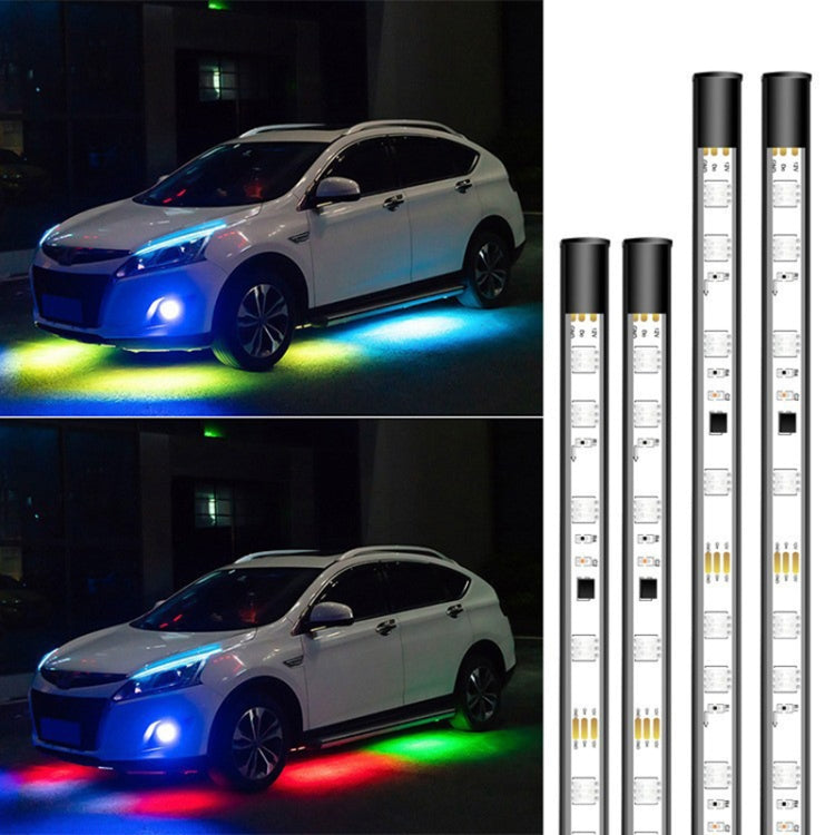 Luci del telaio a LED per il controllo vocale della sinfonia di modifica dell'auto, 2 x 60cm + 2 x 90cm, 2 x 60cm + 2 x 180cm, 2 x 90cm + 2 x 120cm, 2 x 120cm + 2 x 150cm, 4 x 60cm + 2 x 90cm, 4 x 60cm + 2 x 120cm, 4 x 60cm + 2 x 150cm                 ...