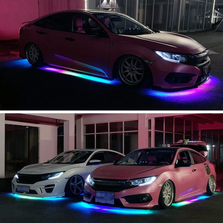 Luci del telaio a LED per il controllo vocale della sinfonia di modifica dell'auto, 2 x 60cm + 2 x 90cm, 2 x 60cm + 2 x 180cm, 2 x 90cm + 2 x 120cm, 2 x 120cm + 2 x 150cm, 4 x 60cm + 2 x 90cm, 4 x 60cm + 2 x 120cm, 4 x 60cm + 2 x 150cm                 ...