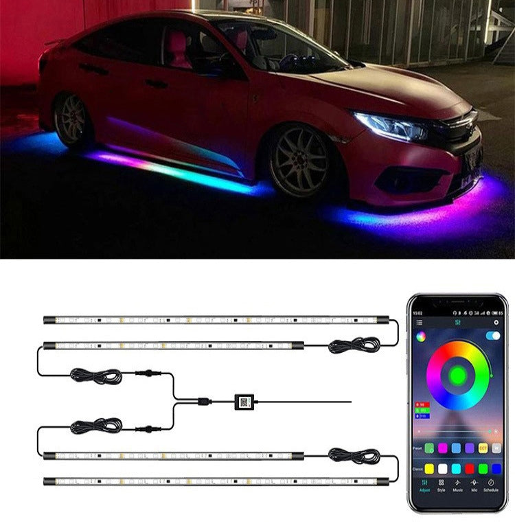 Luci del telaio a LED per il controllo vocale della sinfonia di modifica dell'auto, 2 x 60cm + 2 x 90cm, 2 x 60cm + 2 x 180cm, 2 x 90cm + 2 x 120cm, 2 x 120cm + 2 x 150cm, 4 x 60cm + 2 x 90cm, 4 x 60cm + 2 x 120cm, 4 x 60cm + 2 x 150cm                 ...
