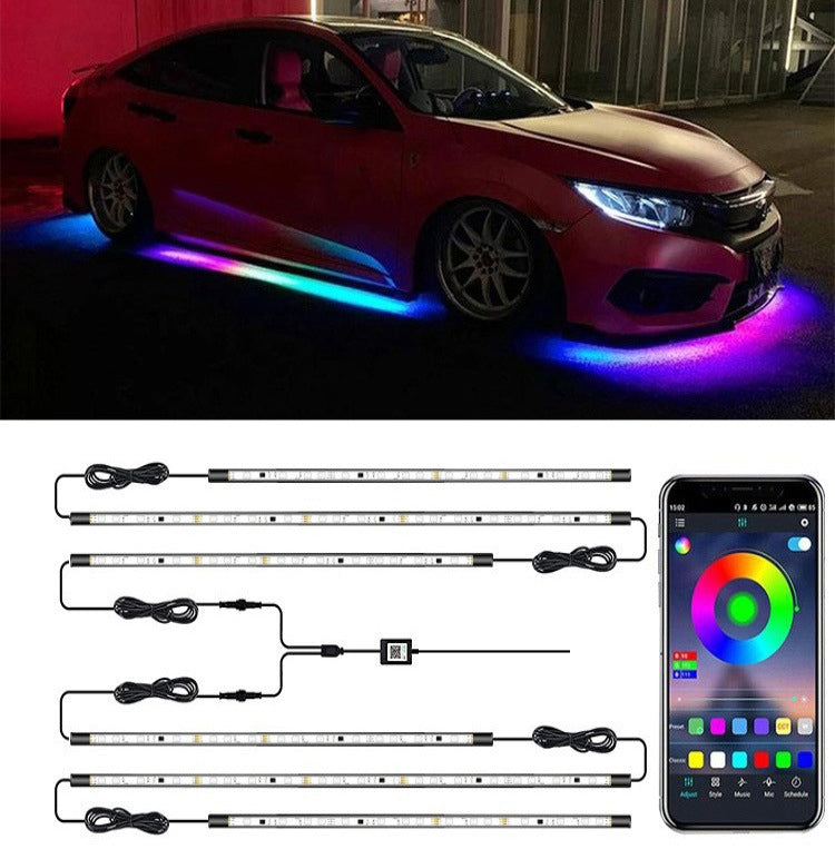 Luci del telaio a LED per il controllo vocale della sinfonia di modifica dell'auto, 2 x 60cm + 2 x 90cm, 2 x 60cm + 2 x 180cm, 2 x 90cm + 2 x 120cm, 2 x 120cm + 2 x 150cm, 4 x 60cm + 2 x 90cm, 4 x 60cm + 2 x 120cm, 4 x 60cm + 2 x 150cm                 ...