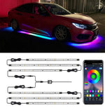 Luci del telaio a LED per il controllo vocale della sinfonia di modifica dell'auto, 2 x 60cm + 2 x 90cm, 2 x 60cm + 2 x 180cm, 2 x 90cm + 2 x 120cm, 2 x 120cm + 2 x 150cm, 4 x 60cm + 2 x 90cm, 4 x 60cm + 2 x 120cm, 4 x 60cm + 2 x 150cm                 ...