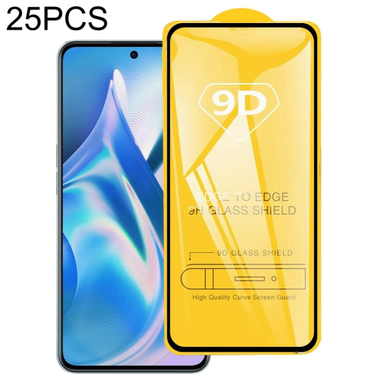 Pellicola in vetro temperato con schermo a colla intera da 25 pezzi 9D, For OnePlus Ace / 10T / Ace Pro / 10R 150W(25 PCS), For Huawei nova Y70 Plus / nova Y70(25 PCS)
