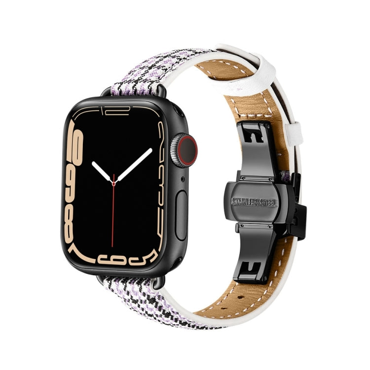 Cinturino dimagrante con fibbia a farfalla per Apple Watch Series, 7 41mm / 6&SE&5&4 40mm / 3&2&1 38mm, 7 45mm / 6&SE&5&4 44mm / 3&2&1 42mm