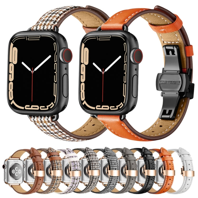 Cinturino dimagrante con fibbia a farfalla per Apple Watch Series, 7 41mm / 6&SE&5&4 40mm / 3&2&1 38mm, 7 45mm / 6&SE&5&4 44mm / 3&2&1 42mm