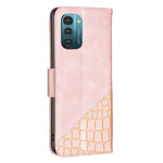 Custodia per telefono in pelle PU con texture coccodrillo abbinata, For Nokia G11 / G21