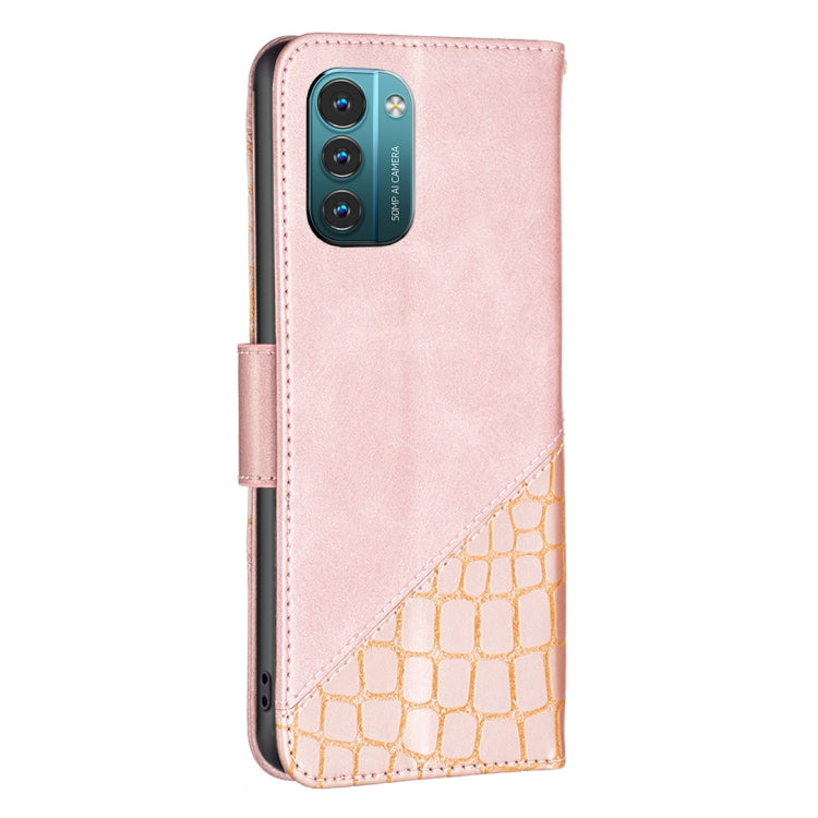 Custodia per telefono in pelle PU con texture coccodrillo abbinata, For Nokia G11 / G21