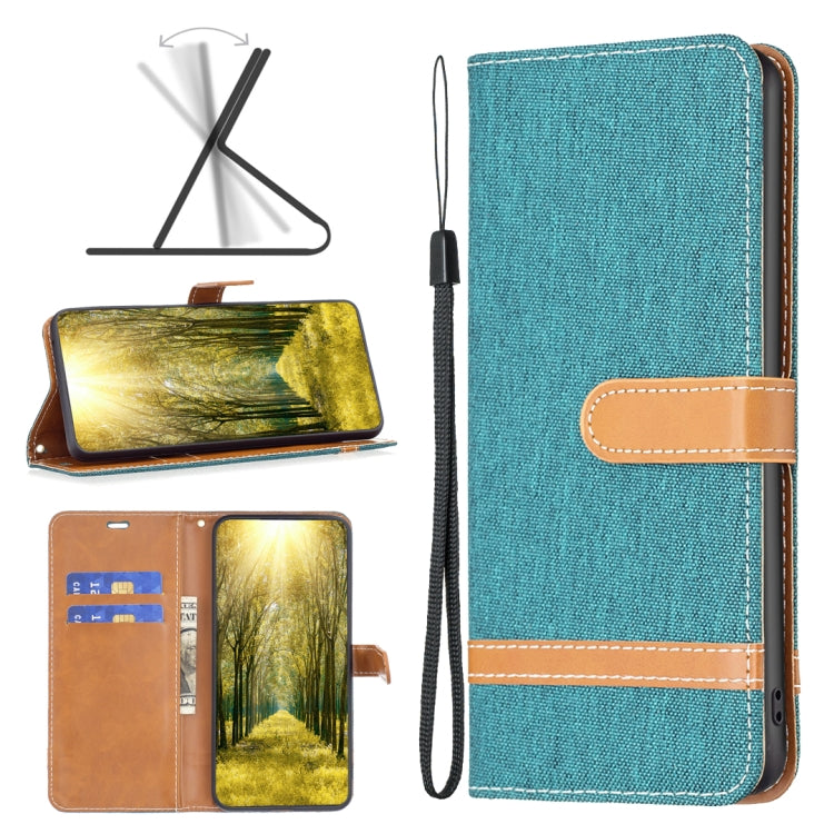 Custodia in pelle flip orizzontale con texture denim abbinata al colore, For Nokia G11 / G21